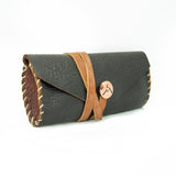 Leather Eyeglass Case with Coconut Birch Strap