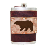 8 oz Premium Stainless Steel Leather Flask