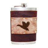 8 oz Premium Stainless Steel Leather Flask