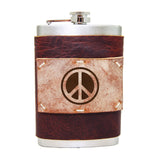 8 oz Premium Stainless Steel Leather Flask