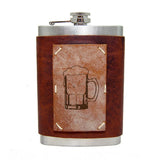 8 oz Premium Stainless Steel Leather Flask