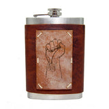 8 oz Premium Stainless Steel Leather Flask