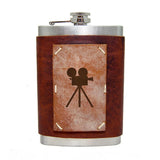 8 oz Premium Stainless Steel Leather Flask