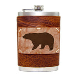 8 oz Premium Stainless Steel Leather Flask