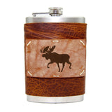 8 oz Premium Stainless Steel Leather Flask