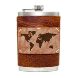 8 oz Premium Stainless Steel Leather Flask