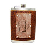 8 oz Premium Stainless Steel Leather Flask