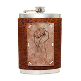 8 oz Premium Stainless Steel Leather Flask