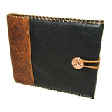 Midnight Espresso Leather Guest Book with Copper Concho