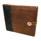 Whiskey Ember Bison Leather Guest Book with Copper Concho