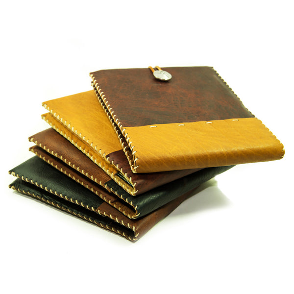 Leather Guest Book with Gold Encrusted Lined Book Pages
