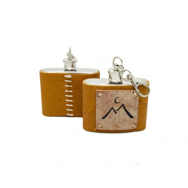 2 oz Mini Stainless Steel Leather Flask