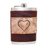 8 oz Premium Stainless Steel Leather Flask