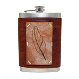 8 oz Premium Stainless Steel Leather Flask