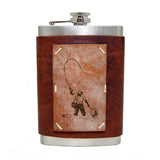 8 oz Premium Stainless Steel Leather Flask