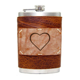 8 oz Premium Stainless Steel Leather Flask