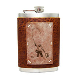 8 oz Premium Stainless Steel Leather Flask