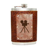 8 oz Premium Stainless Steel Leather Flask