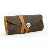 Leather Eyeglass Case with Coconut Birch Strap